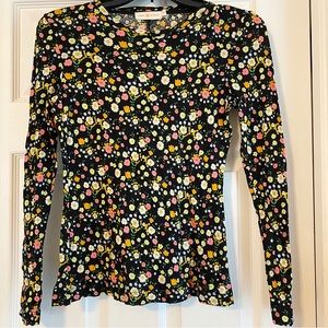 Tory Burch • Black Floral Print Top • Small